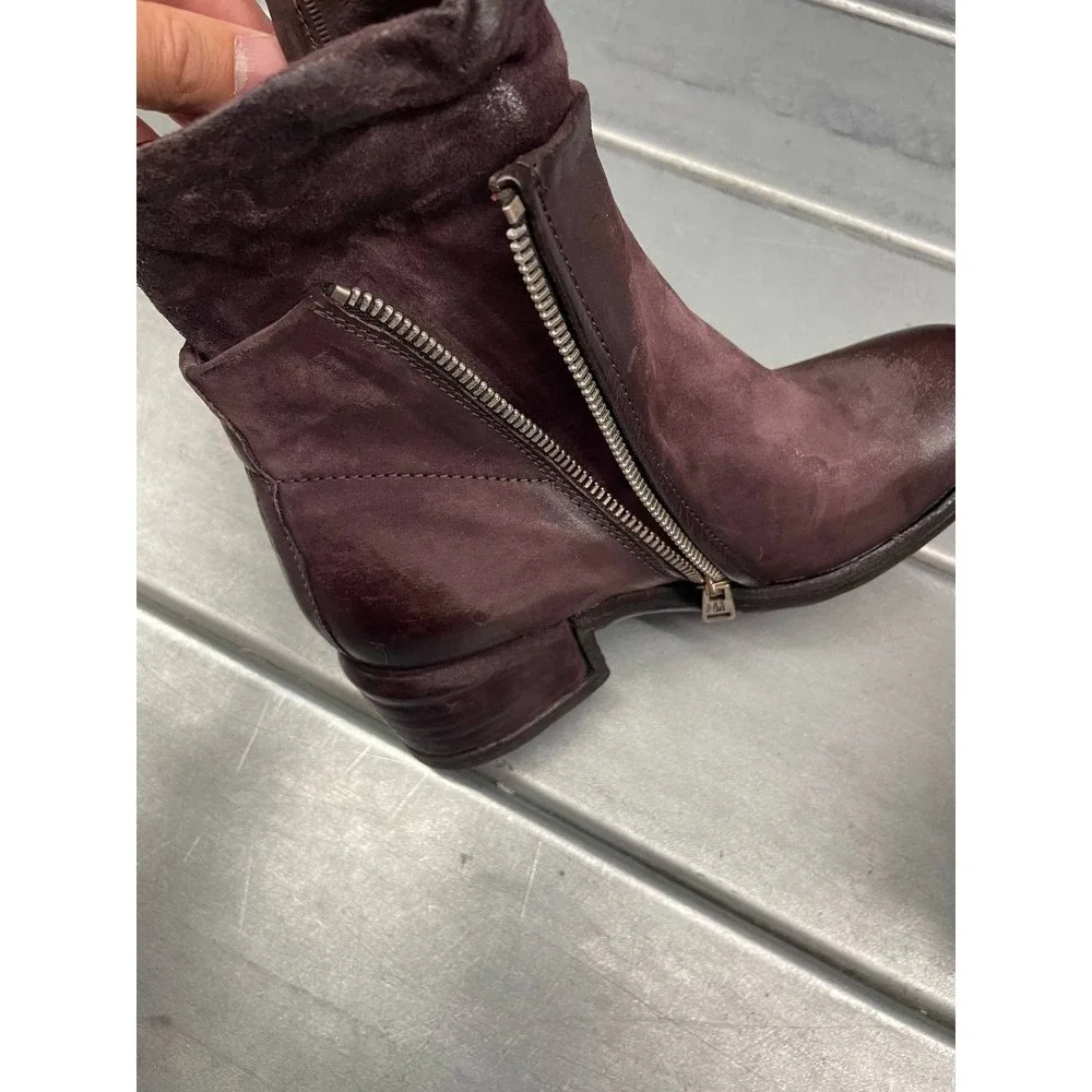 AS 98 Ibsen Ankle Boots Womens 36 US 5.5-6‎ Burgundy Leather Side Zip Casual